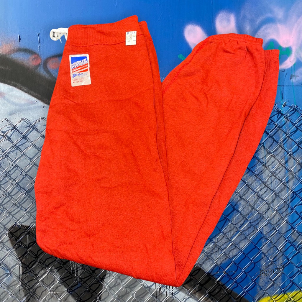 Rare Vtg 80s Red Youth Xl Mens Small Sweatpants Usa Made